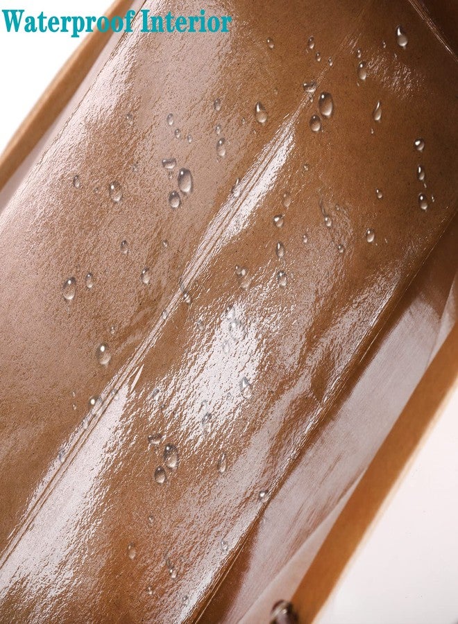 DEAYOU 10-Pack Kraft Paper Flower Gift Bags, Brown Bouquet Bag Box with Handle, Small Brown Paper Carrier Tote Bags with Waterproof Lining for Floral Arrangements, Party Favor, Ultra Thick - Image 4